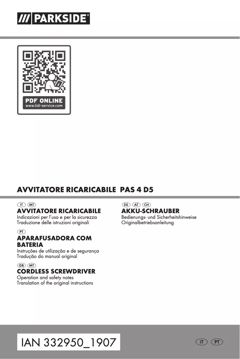 Image de la première page du manuel de l'appareil PAS 4 D5