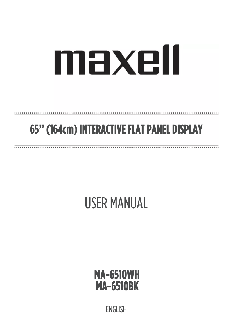 Page 1 de la notice Manuel utilisateur Maxell MA-6510WH