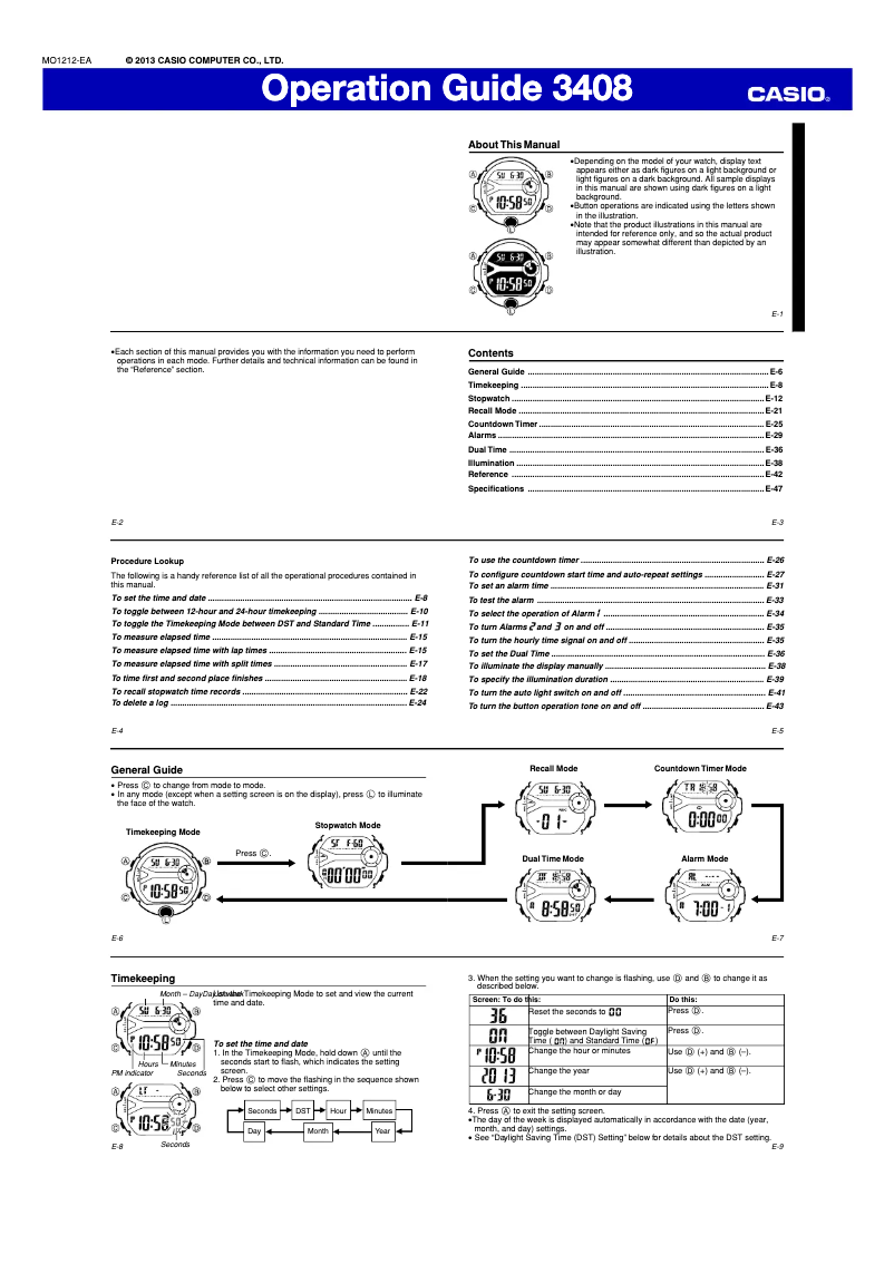 Page 1 de la notice Manuel utilisateur Casio BG-6903-2DR
