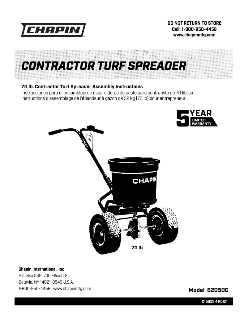 Page 1 de la notice Manuel utilisateur Chapin 82050C