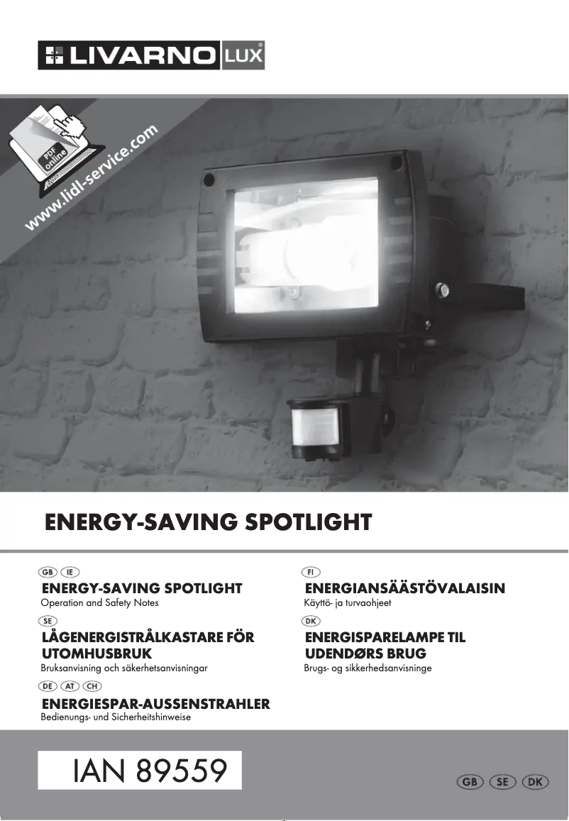 Page 1 de la notice Manuel utilisateur Livarno Lux IAN 89559