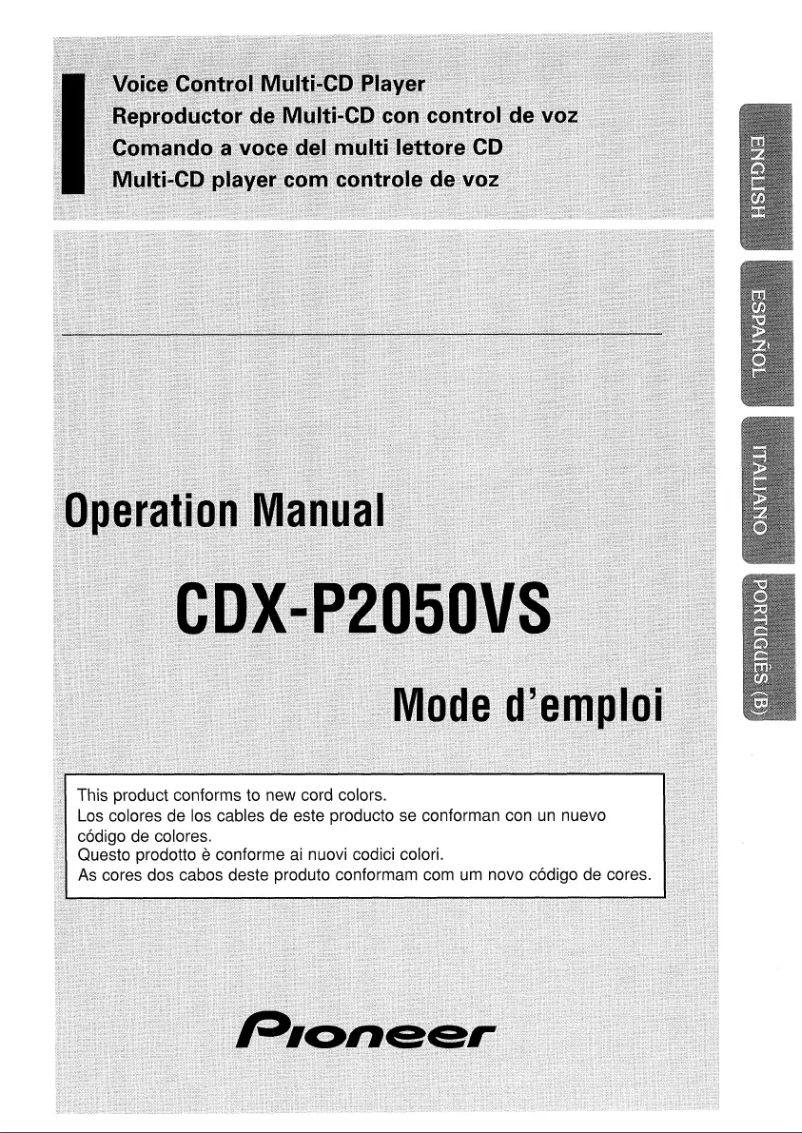 Page n°1 - Manuel utilisateur Pioneer CDX-P2050VN