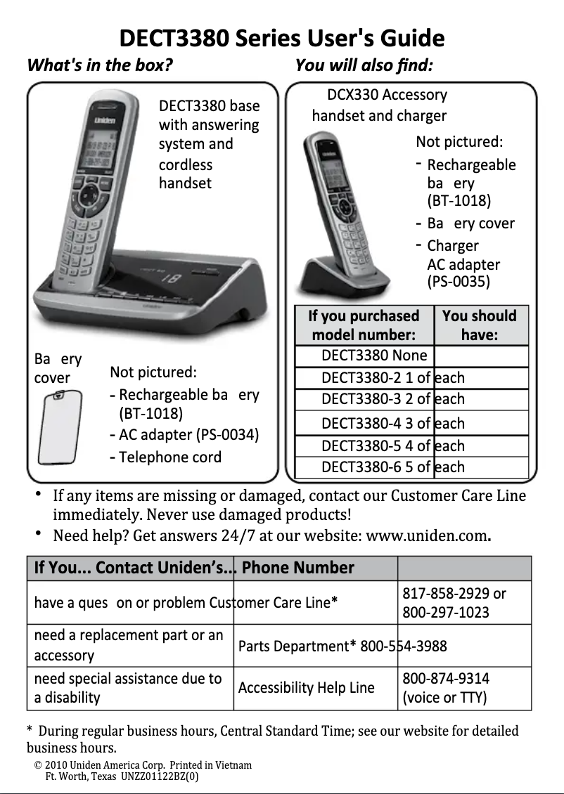 First page image of the manual for DECT 3380