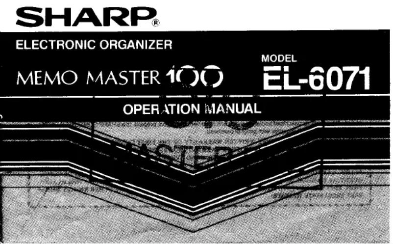 Image de la première page du manuel de l'appareil EL-6071