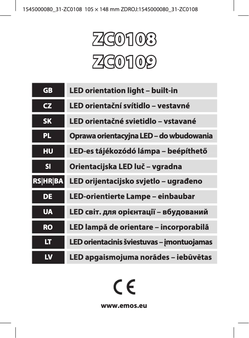 Image de la première page du manuel de l'appareil ZC0108