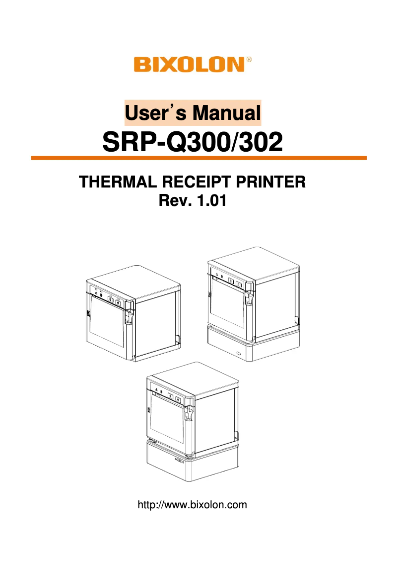 Page n°1 - Manuel utilisateur Bixolon SRP-Q302