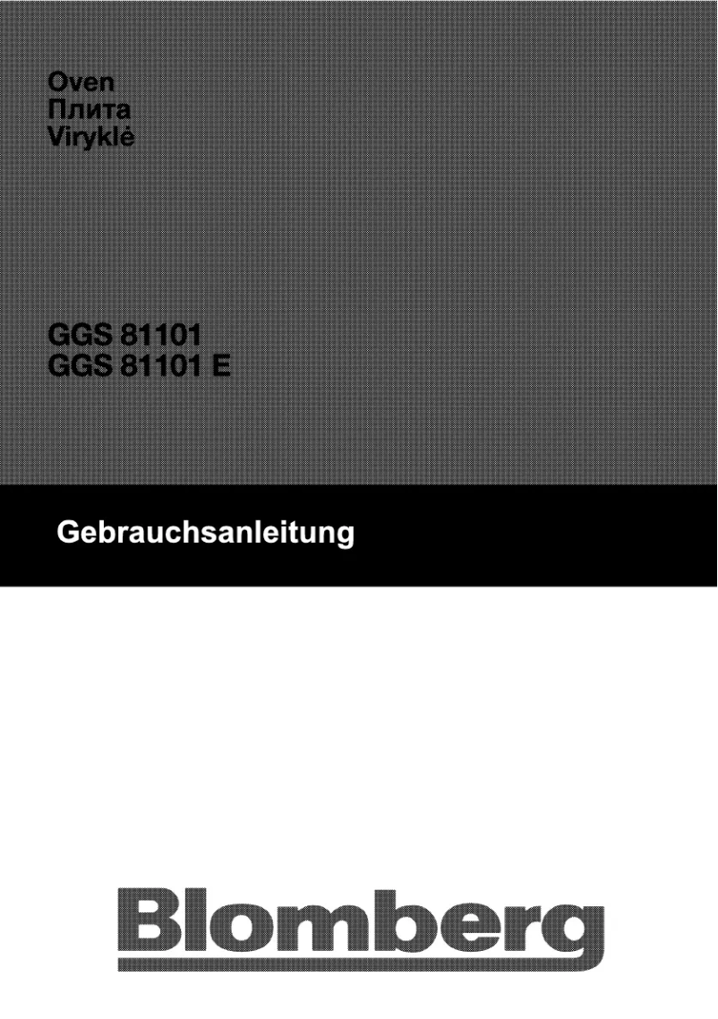 Page 1 de la notice Manuel utilisateur Blomberg GGS 81101