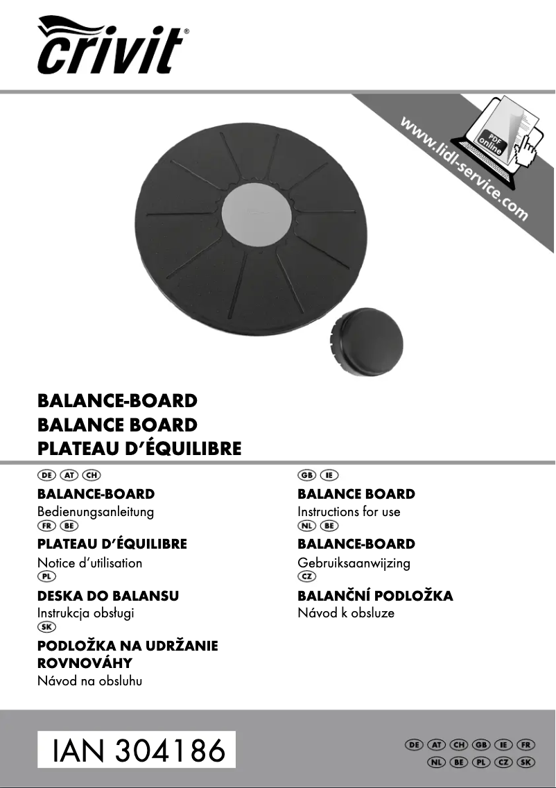 Page n°1 - Manuel utilisateur Crivit IAN 304186