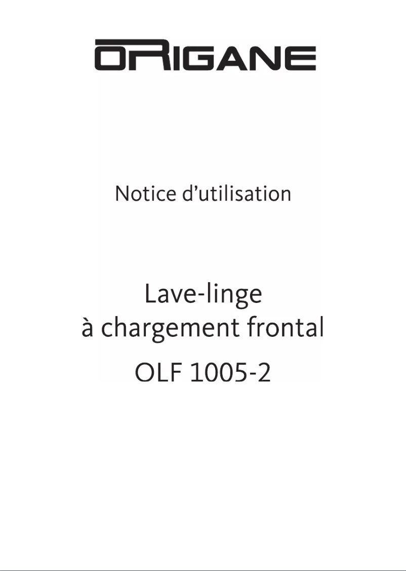 Page 1 de la notice Manuel utilisateur Origane OLF 1005-2