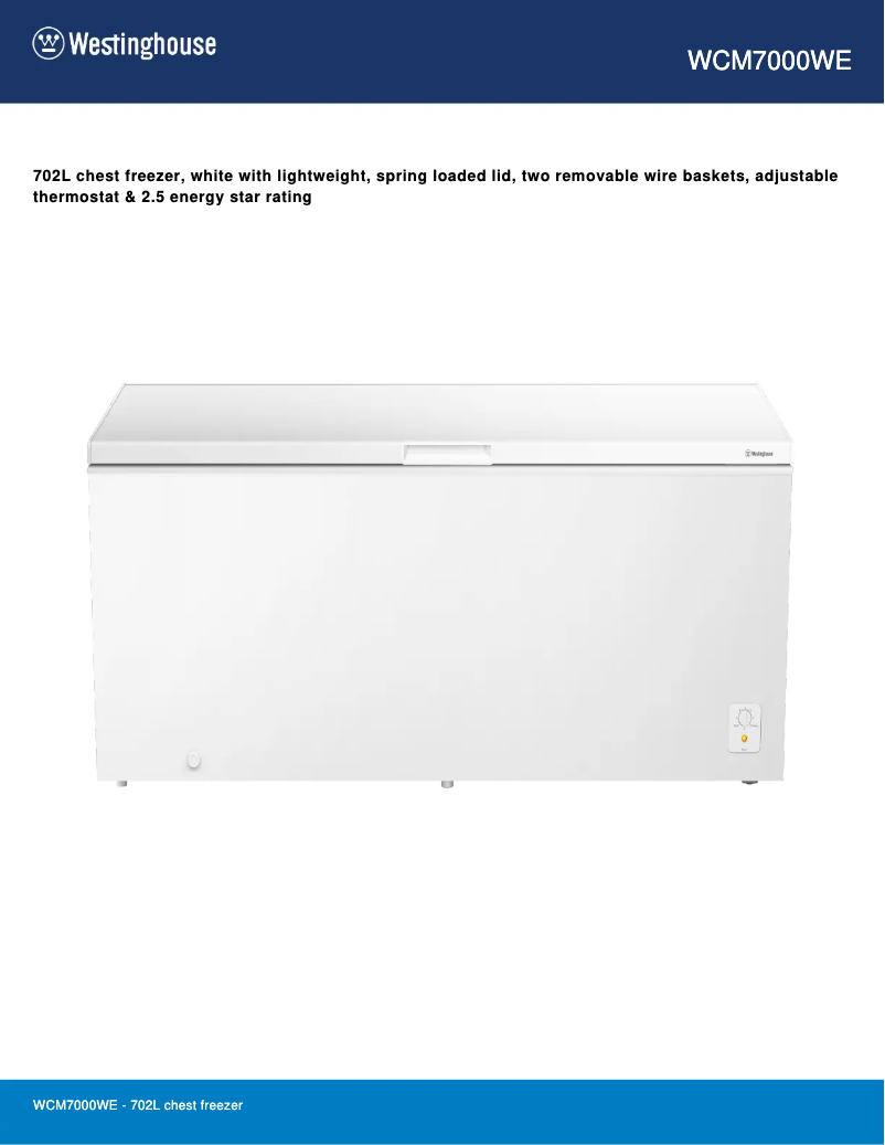 Image de la première page du manuel de l'appareil WCM7000WE