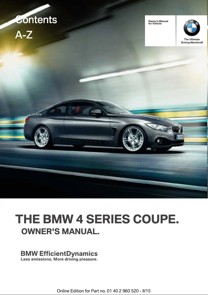 Page 1 de la notice Manuel utilisateur BMW 4 Series Coupe (2015)