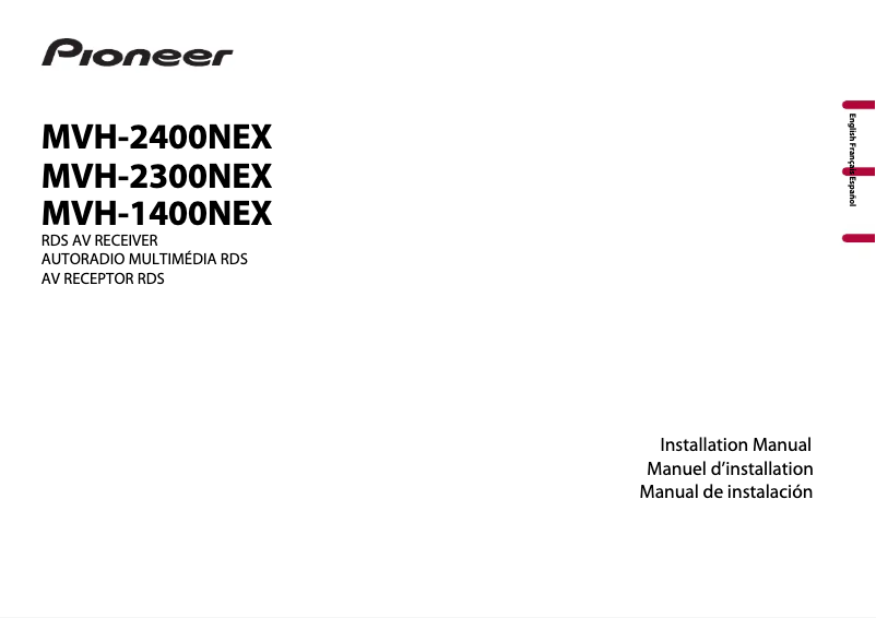 Page n°1 - Guide d'installation Pioneer MVH-2400NEX