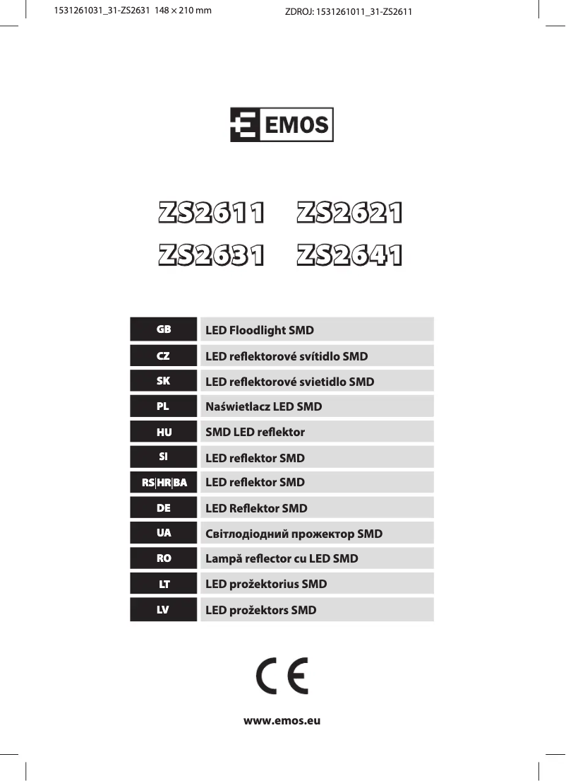 Page 1 de la notice Manuel utilisateur Emos ZS2631