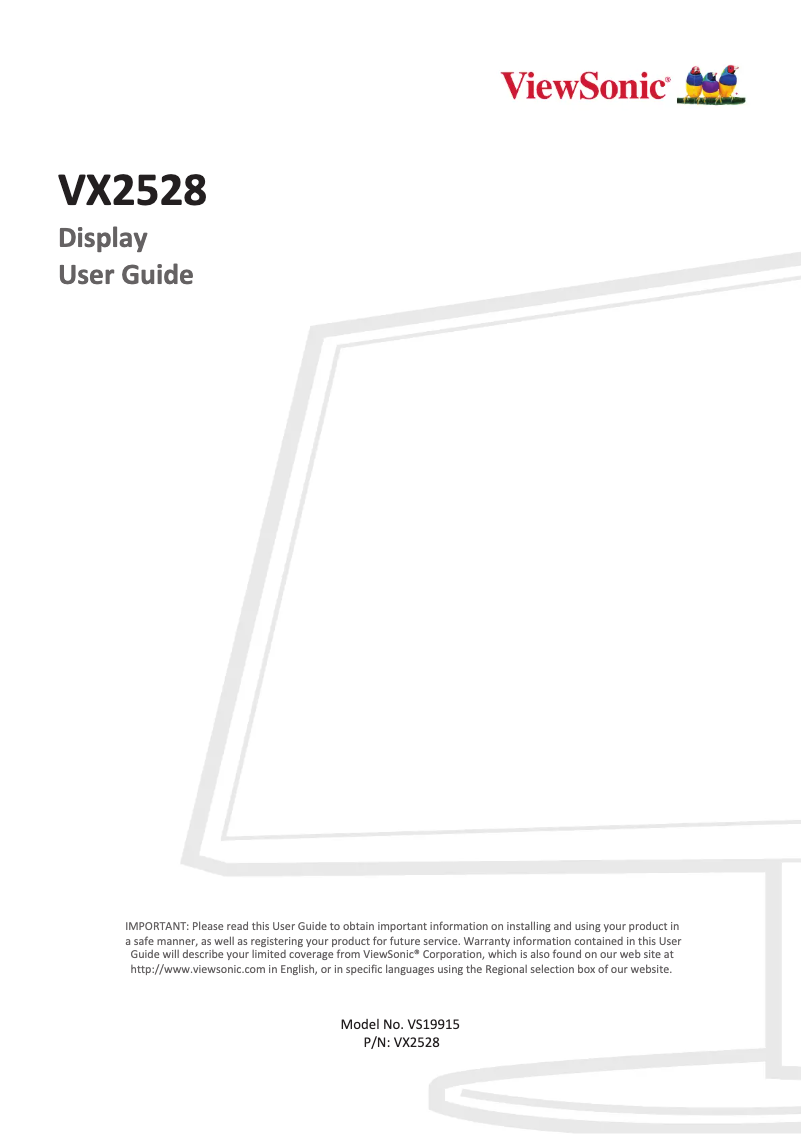 Page n°1 - Manuel utilisateur Viewsonic VX2528