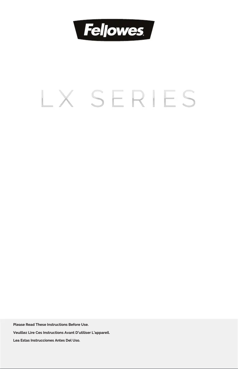 Image de la première page du manuel de l'appareil Powershred LX22M