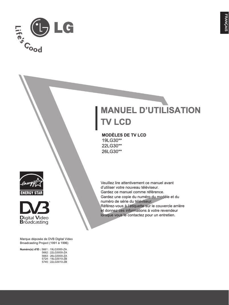 Image de la première page du manuel de l'appareil 19LG3010