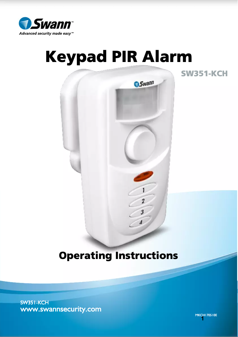 Page 1 de la notice Manuel utilisateur Swann SW351-KCH