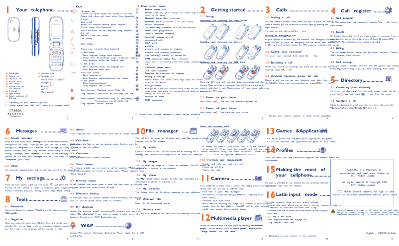 Page 1 de la notice Manuel utilisateur Alcatel One Touch 660A