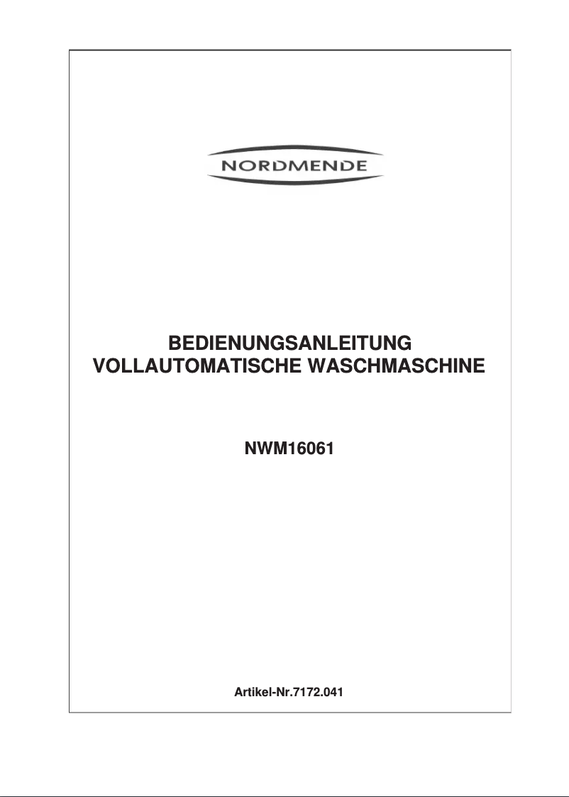 Page 1 de la notice Manuel utilisateur Nordmende NWM16061