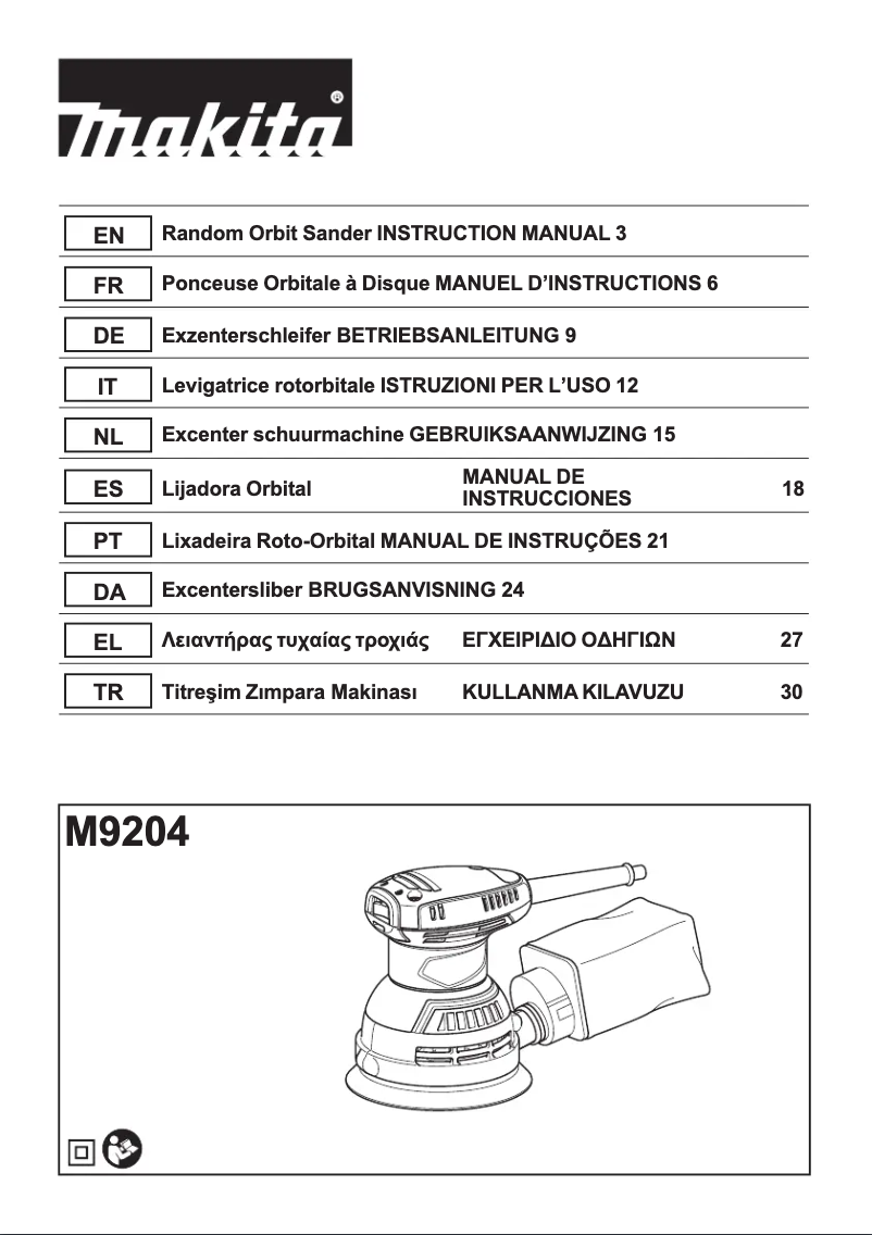 Página 1 del manual Manual de usuario Makita M9204