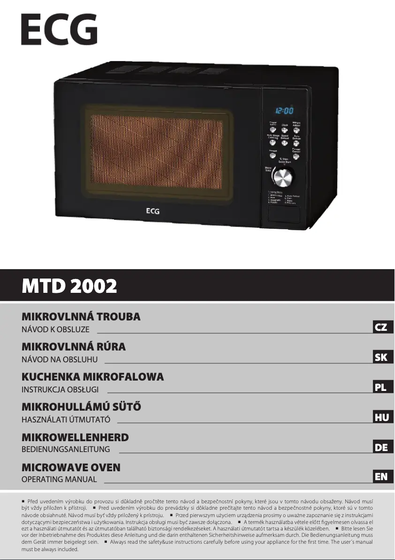 Page 1 de la notice Manuel utilisateur ECG MTD 2002