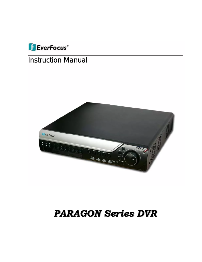 Page n°1 - Manuel utilisateur EverFocus Paragon 16