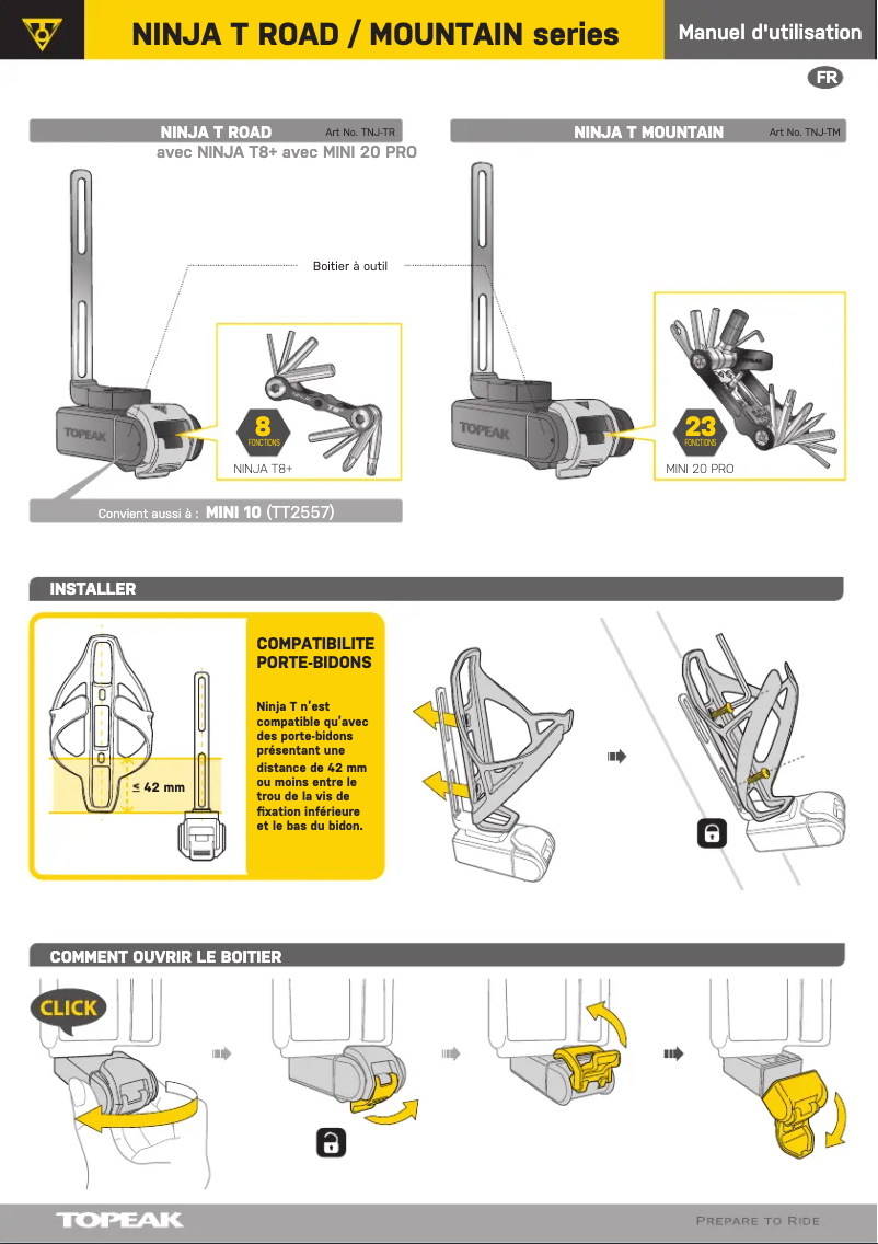 Image de la première page du manuel de l'appareil NINJA T MOUNTAIN