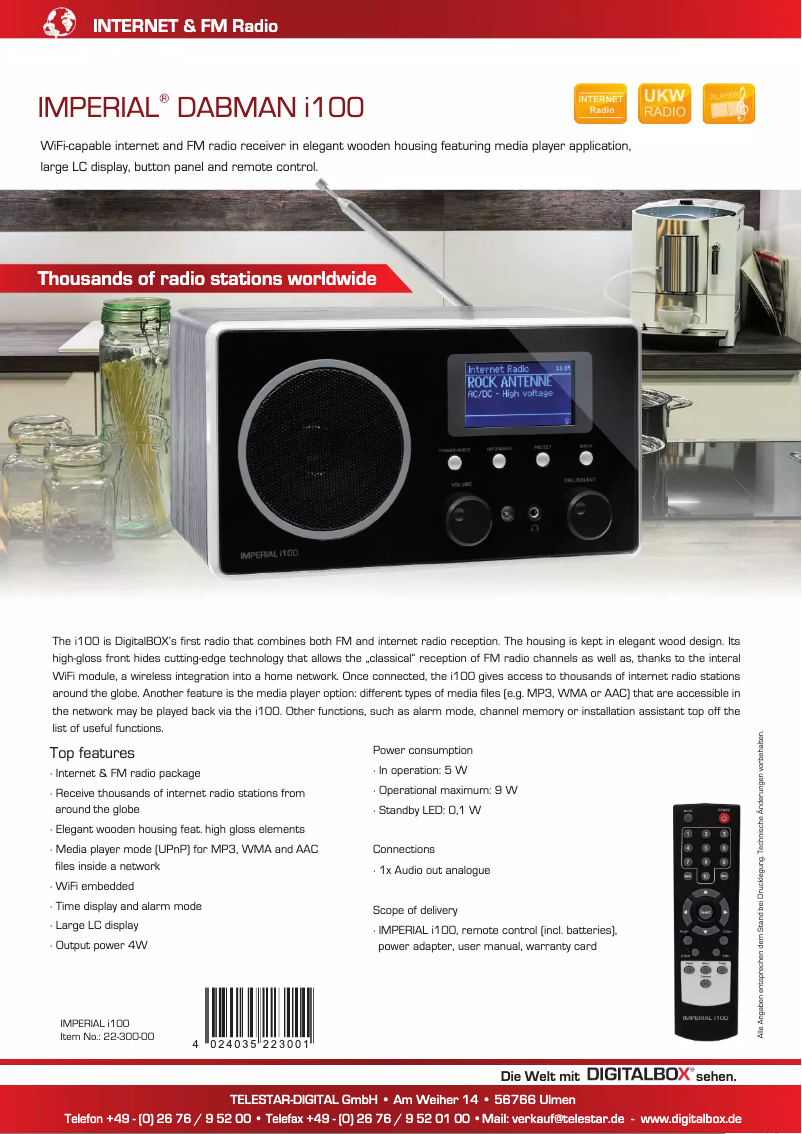 Page 1 de la notice Manuel utilisateur Imperial i100