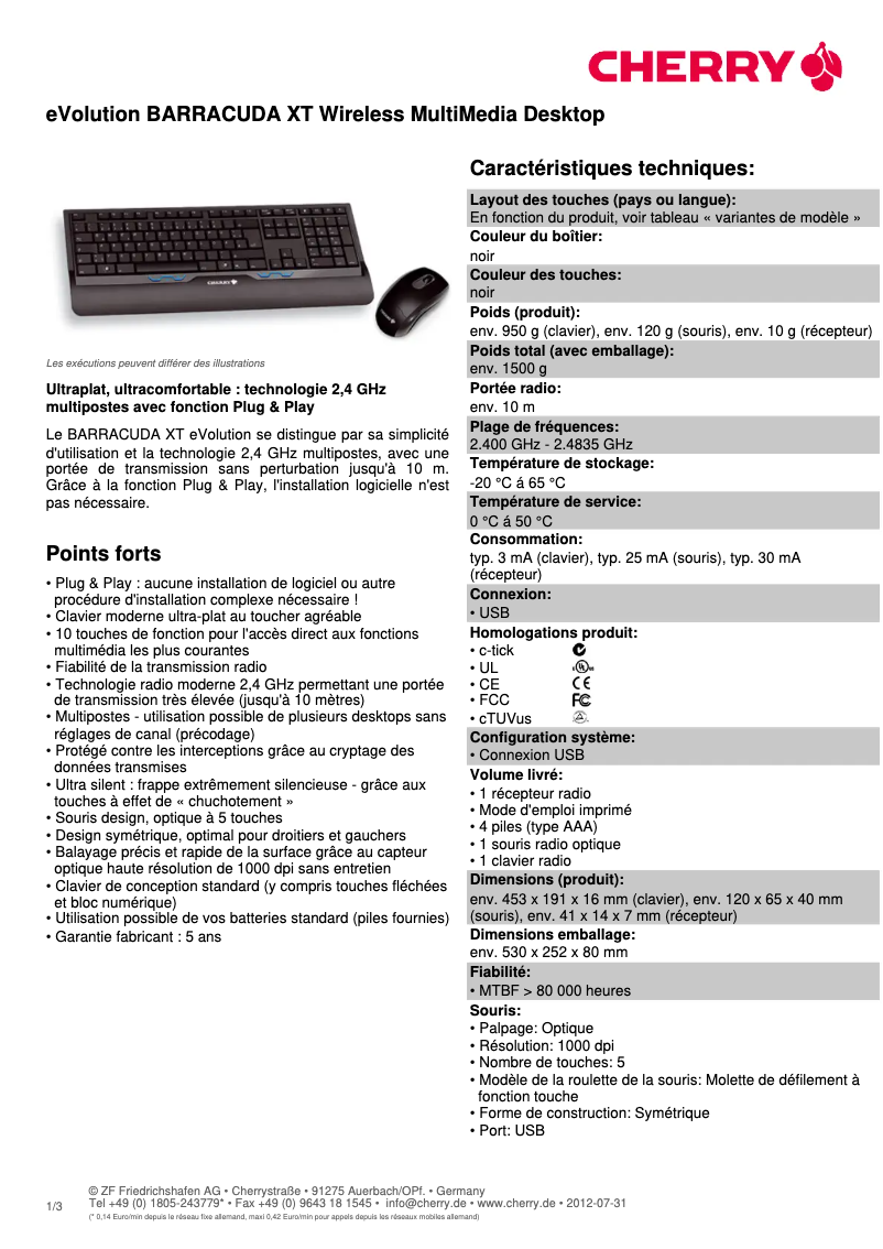 Image de la première page du manuel de l'appareil eVolution BARRACUDA XT