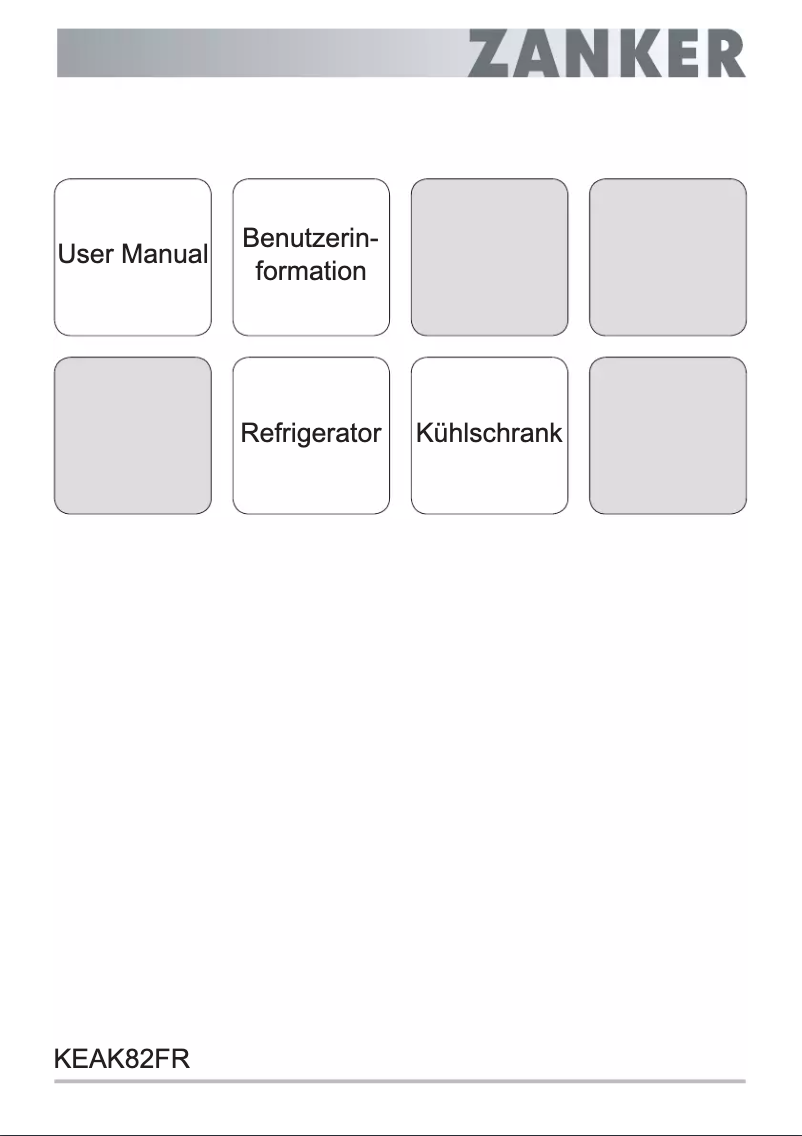 Page 1 de la notice Manuel utilisateur Zanker KEAK82FR