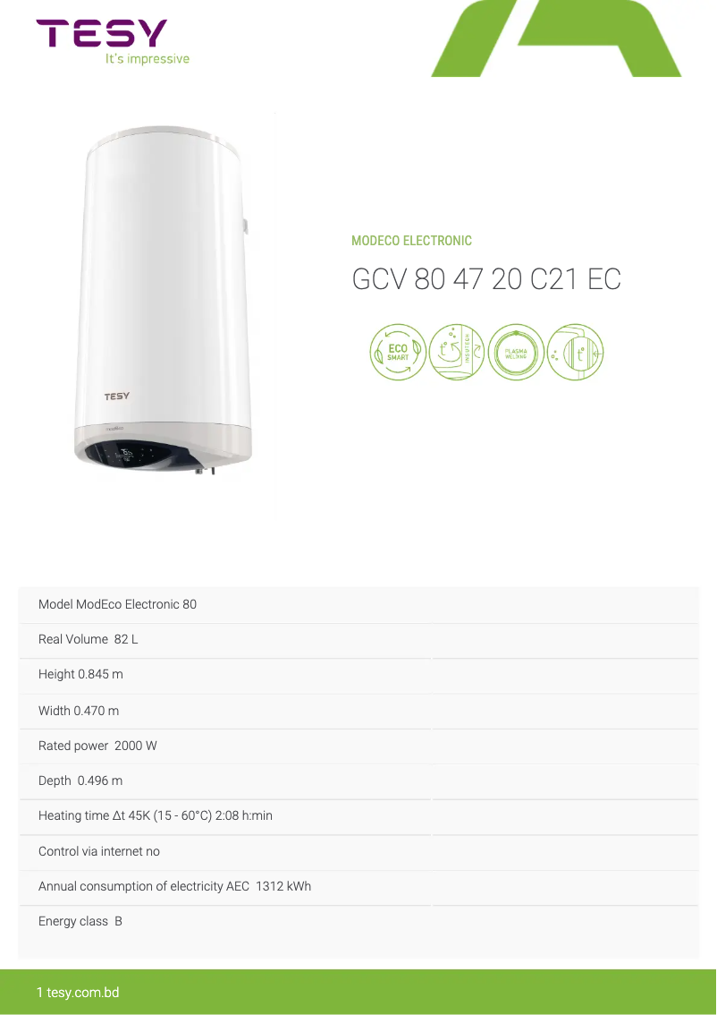 Image de la première page du manuel de l'appareil ModEco Electronic 80