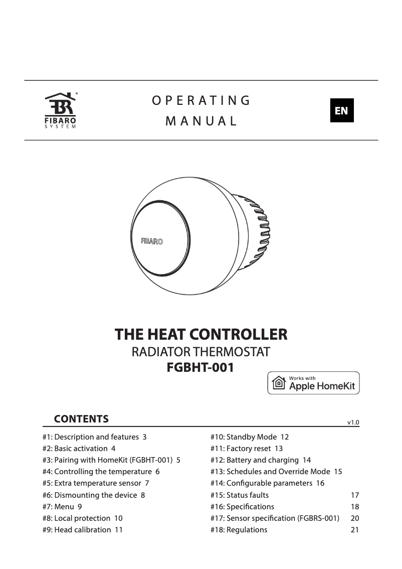 Image de la première page du manuel de l'appareil FGBHT-001