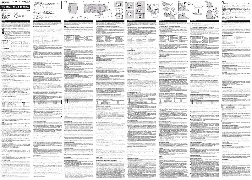 Image de la première page du manuel de l'appareil 150-600mm F5-6.3 DG DN OS