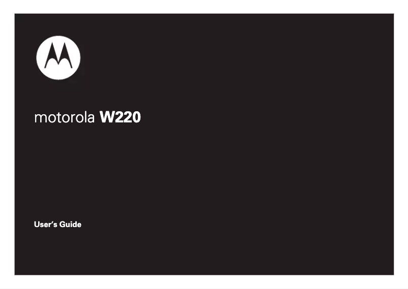 Page 1 de la notice Manuel utilisateur Motorola W220