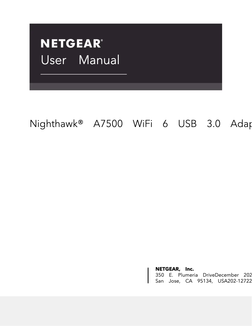 Imagen de la primera página del manual del dispositivo Nighthawk A7500