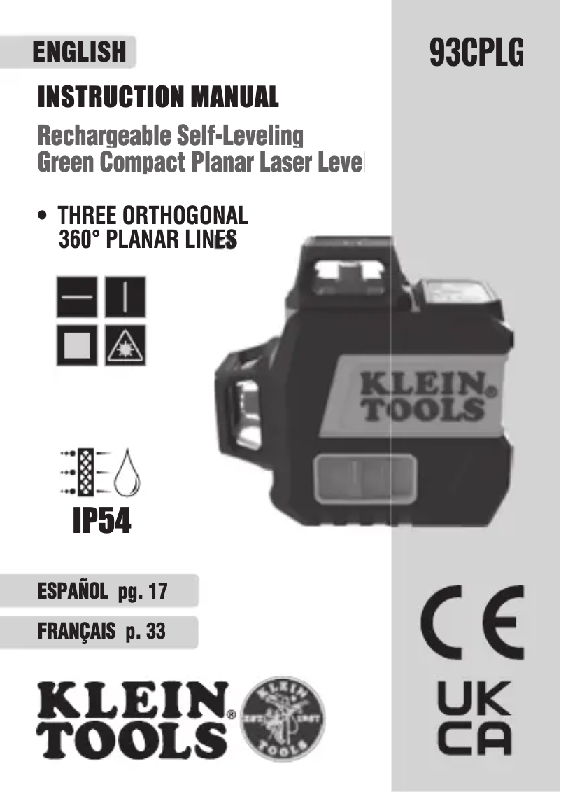 Image de la première page du manuel de l'appareil 93CPLG
