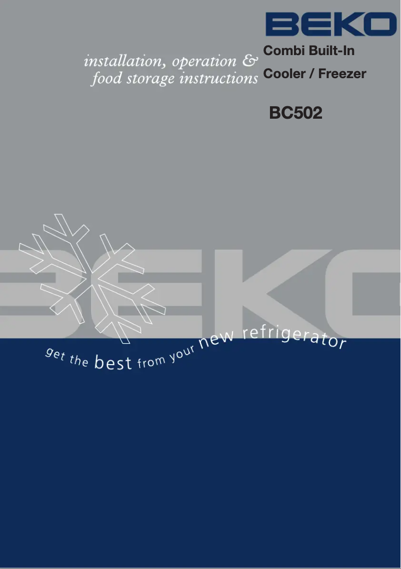 Page n°1 - Manuel utilisateur Beko BC502