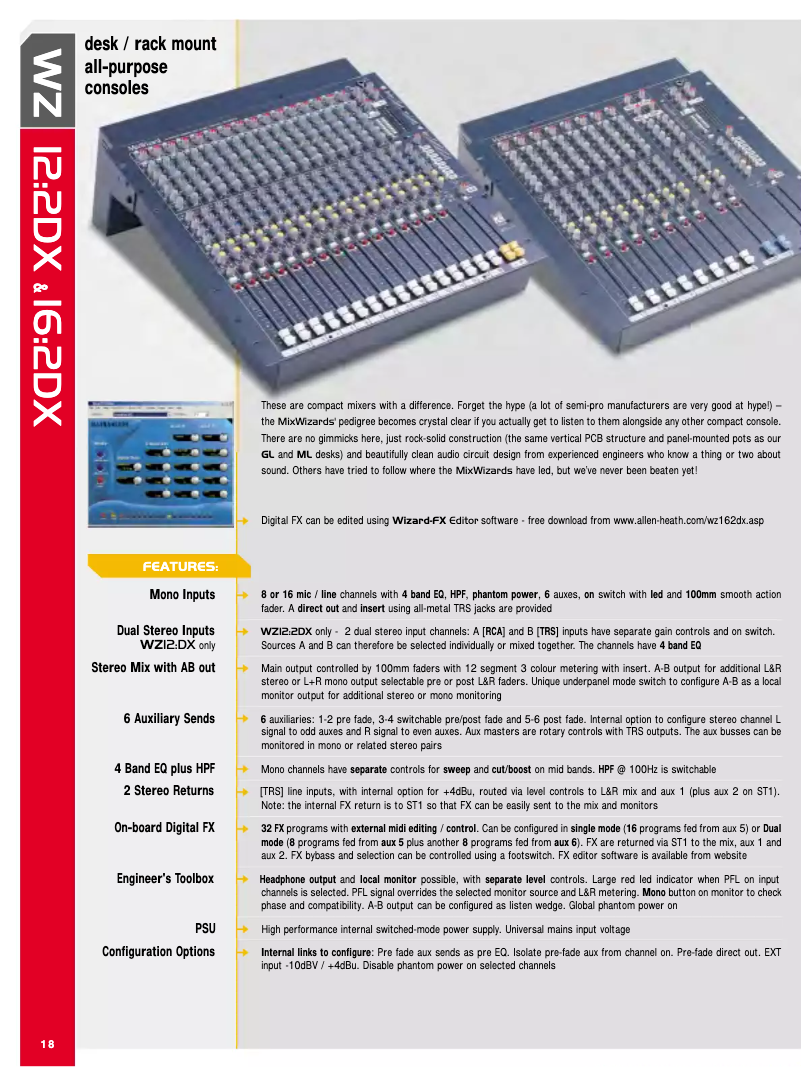 Page n°1 - Brochure Allen & Heath WZ16:2DX