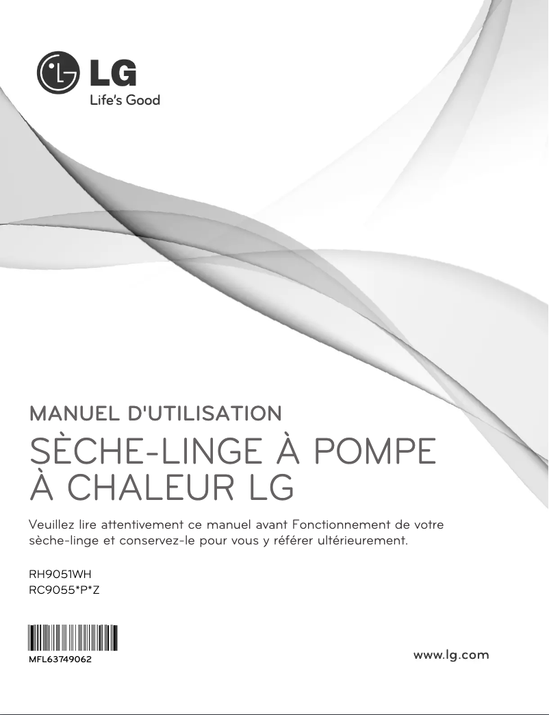 Page 1 de la notice Manuel utilisateur LG RC9055AP2Z