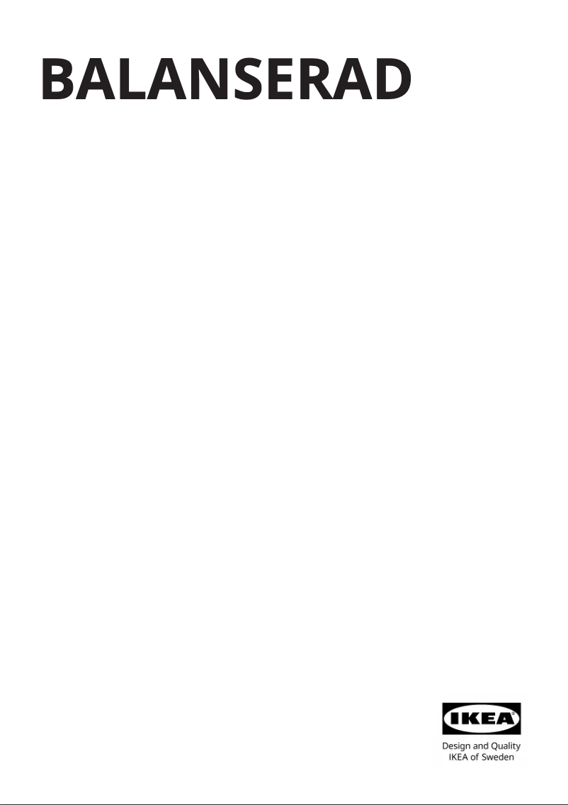 Page 1 de la notice Manuel utilisateur Ikea BALANSERAD 605.269.95