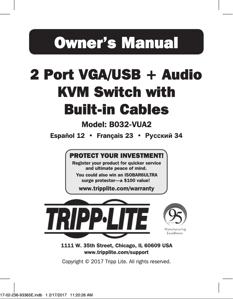Image de la première page du manuel de l'appareil B032-VUA2