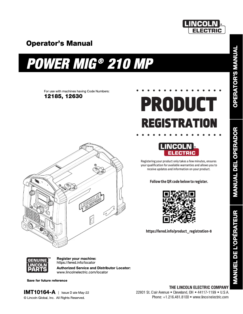 Imagen de la primera página del manual del dispositivo POWER MIG 210 MP