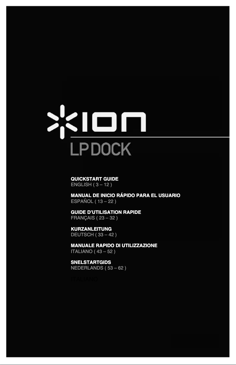 Page n°1 - Manuel utilisateur ION LP Dock