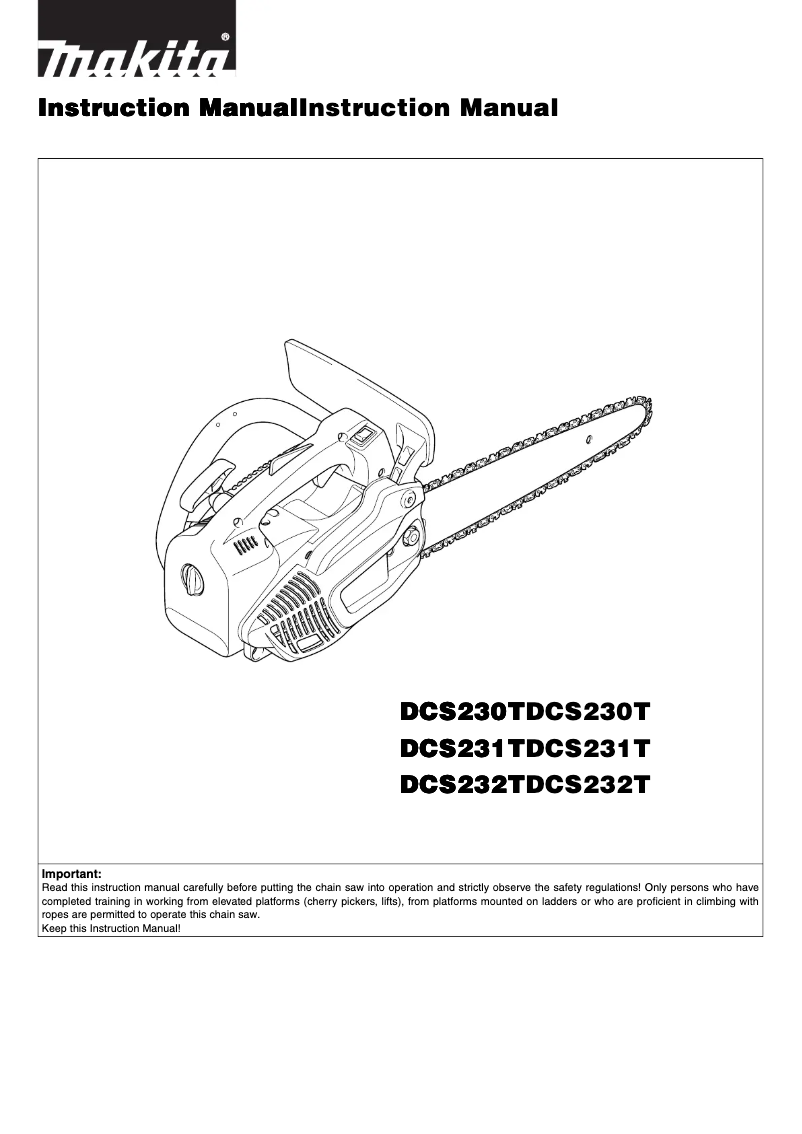 Page n°1 - Manuel utilisateur Makita DCS232T