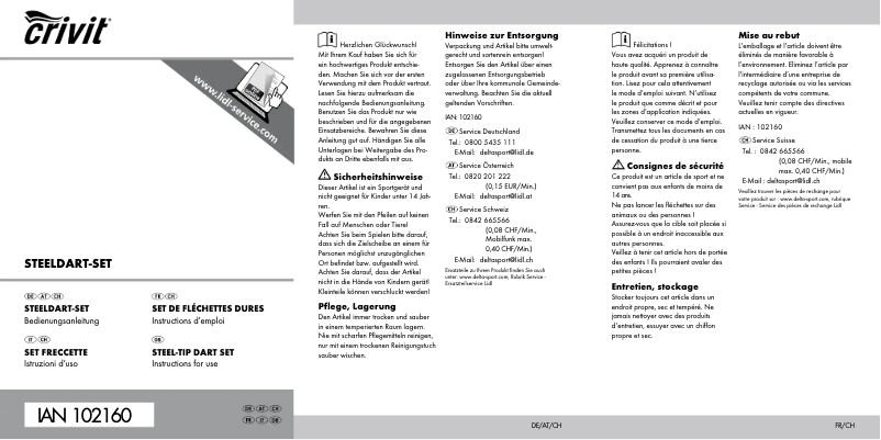 Page n°1 - Manuel utilisateur Crivit IAN 91562