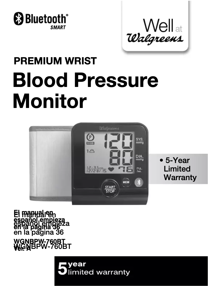 Page n°1 - Manuel utilisateur Walgreens WGNBPW-760BT