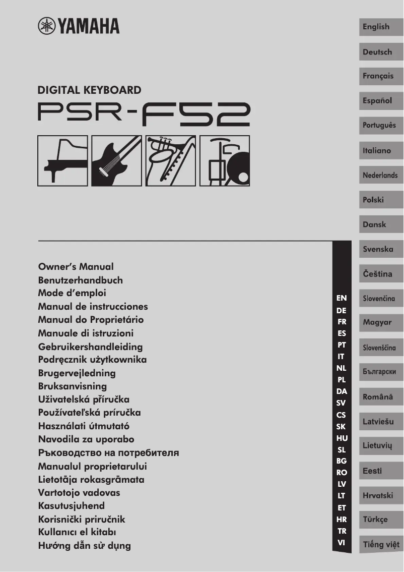 Image de la première page du manuel de l'appareil PSR-F52