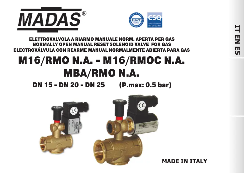 Page 1 de la notice Manuel utilisateur Vemer VALV-1NA