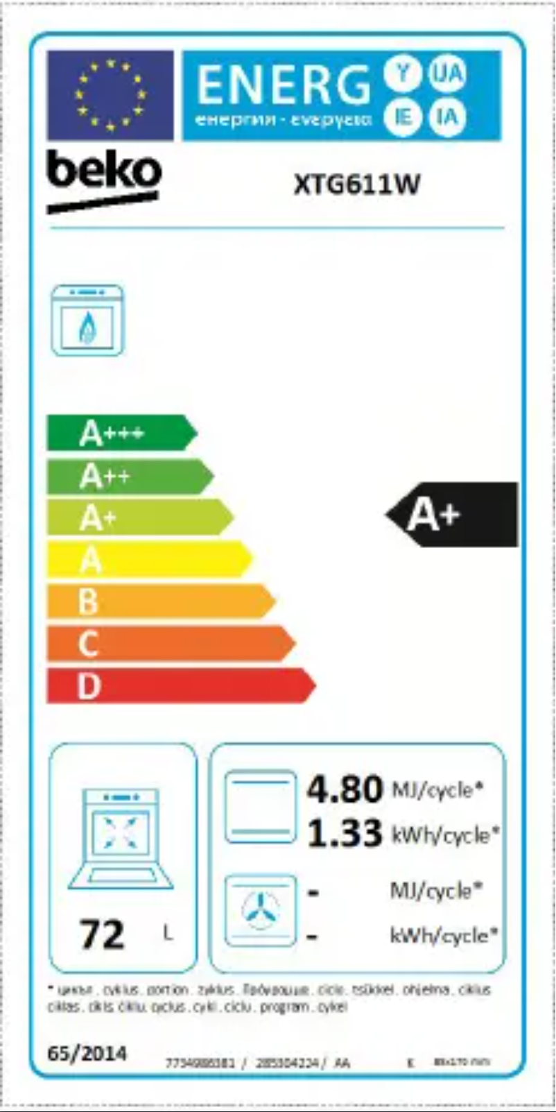 Page 1 de la notice Manuel utilisateur Beko XTG611