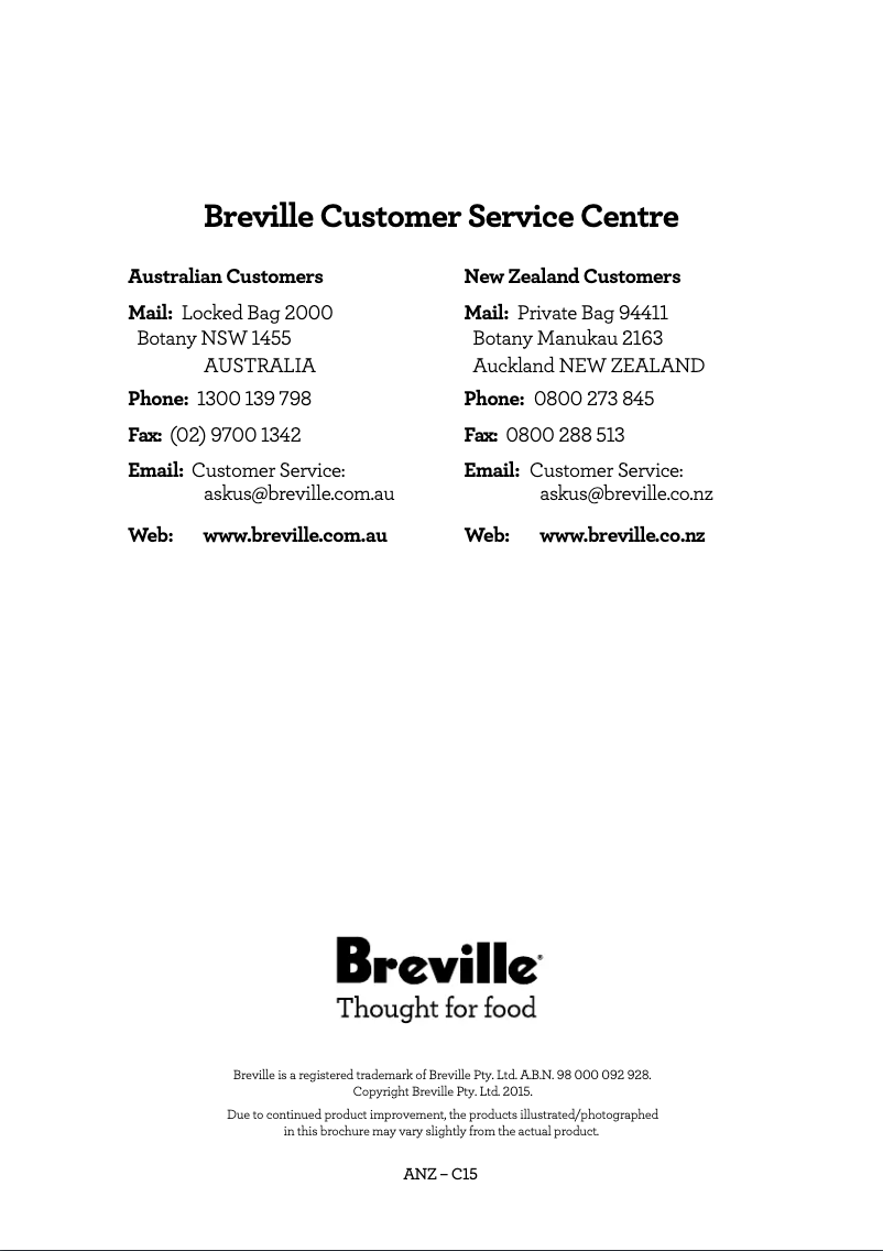 Page 1 de la notice Manuel utilisateur Breville Body Zone BZB537